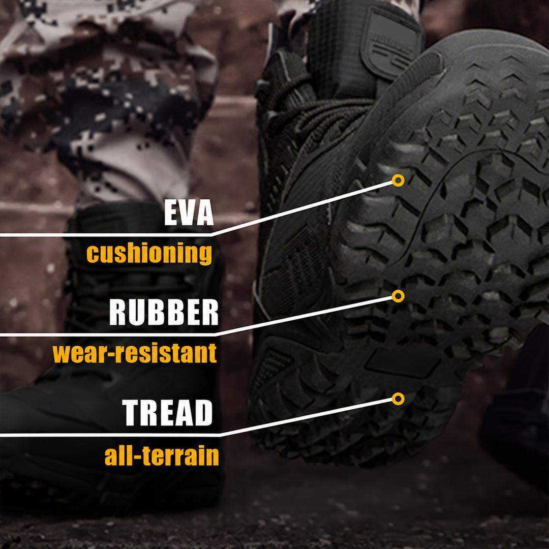 ShadowTrail boot EVA cushioning, rubber outsole and tread.