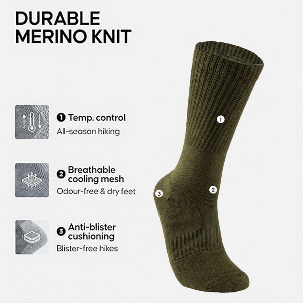 Cushioned hiking socks with knit, ventilation and comfort details