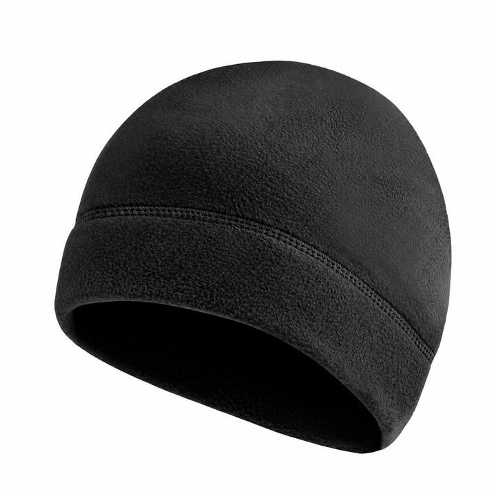 Fleece toque and neck warmer black hat without a flag patch