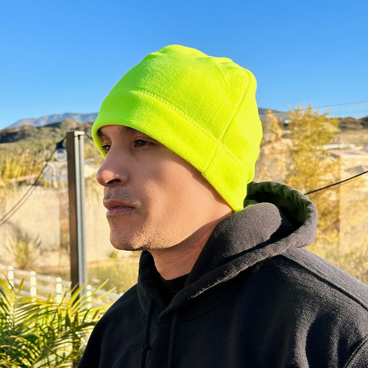 Men's Fleece Tactical Beanie Hat yellow