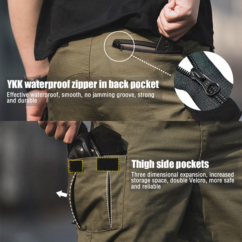 Ripstop Tactical Pant Waterproof Zipper in Back Pocket