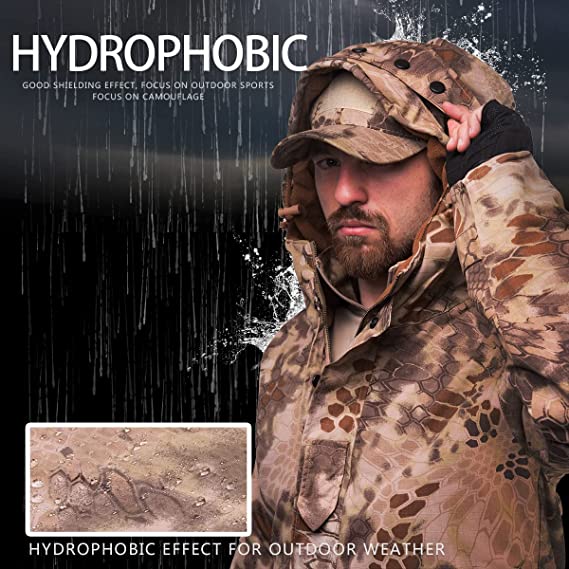 Tactical Jacket Coat Military Fleece Hooded Hydrophobic