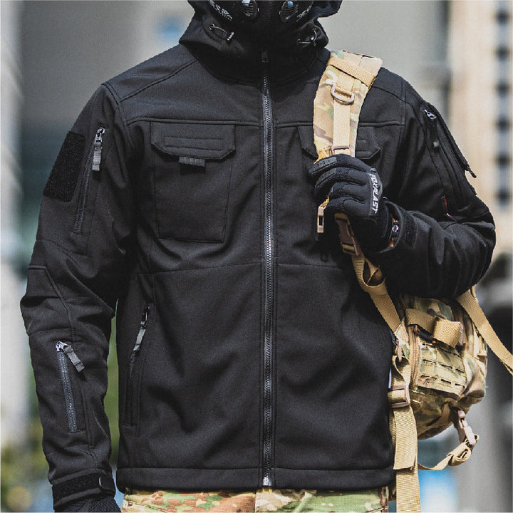 5-IN-1 Softshell Waterproof All Terrain Tactical Jacket black color